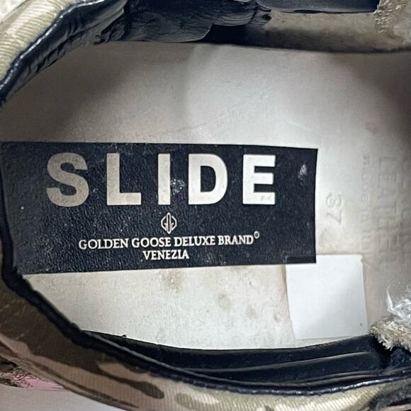 Golden Goose Suede & Canvas Camo Print Slides Size 37 EU 7 US - Picture 7 of 7